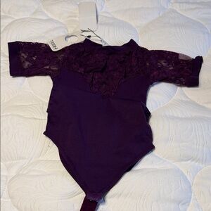 Women's Plum Lace Bodysuit